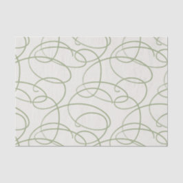 Abstrakte wirbelnde Rebe | Elegante Linienkunst Cr Seidenpapier