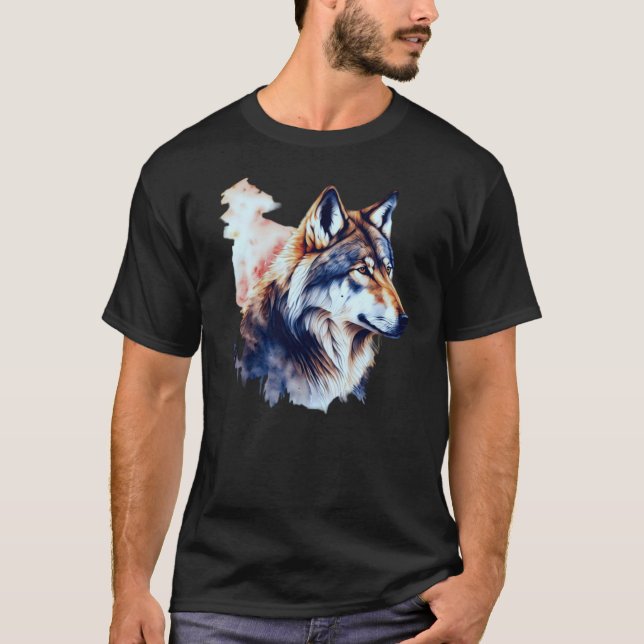 Abstrakte Wolfskleidung T-Shirt (Vorderseite)