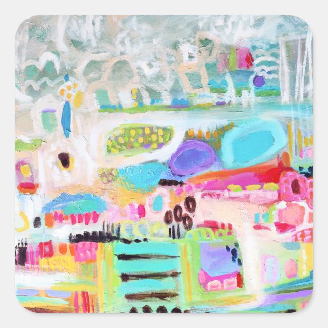 Abstrakte Wolken Quadratischer Aufkleber (Vorderseite)