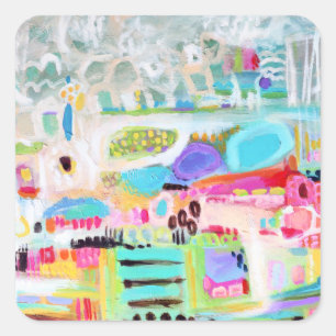 Abstrakte Wolken Quadratischer Aufkleber