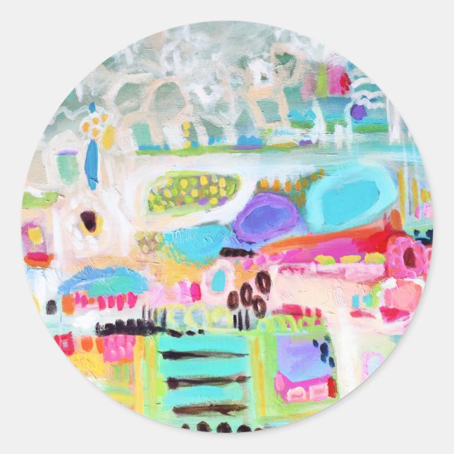 Abstrakte Wolken Runder Aufkleber (Vorderseite)