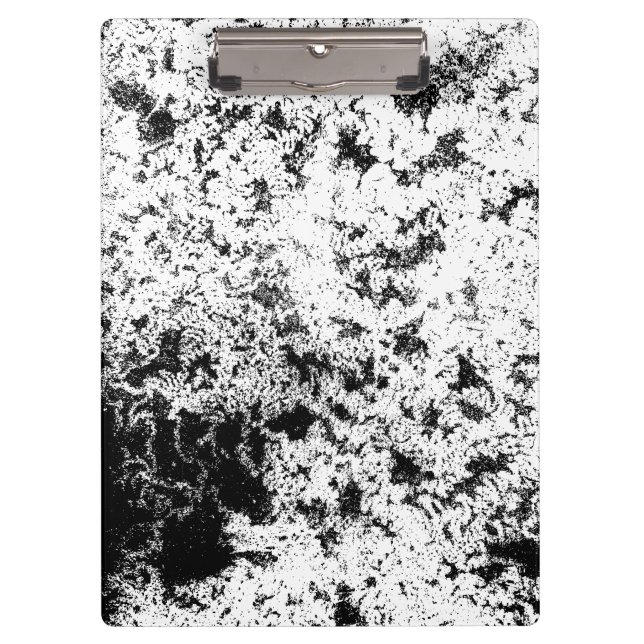 Abstrakte Wolkenbildung in Schwarz und Weiß Klemmbrett (Vorderseite)