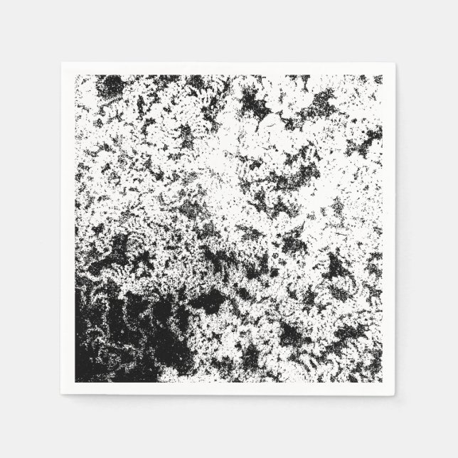 Abstrakte Wolkenbildung in Schwarz und Weiß Serviette (Vorderseite)