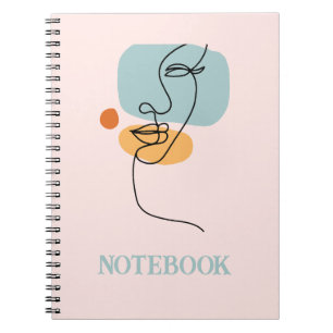 Abstrakte Woman Line Art Spiral Foto Notebook Notizblock