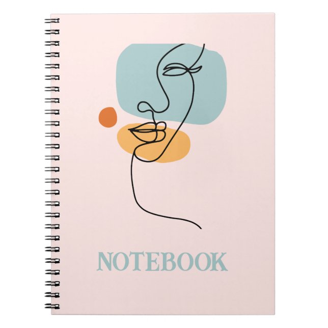 Abstrakte Woman Line Art Spiral Foto Notebook Notizblock (Vorderseite)