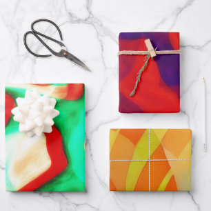 Abstrakte Wrapping Paper farbig Geschenkpapier Set