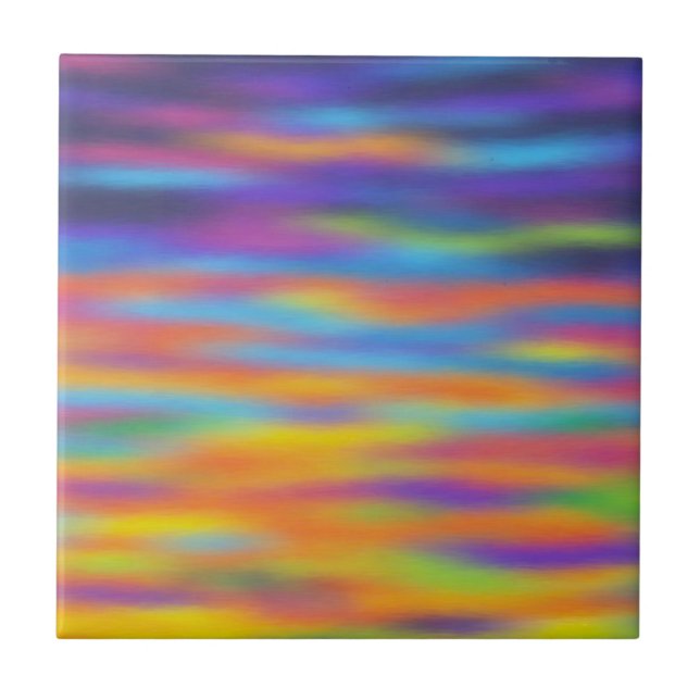 Abstrakte Wüste Sunset Sky Artwork Fliese (Vorderseite)