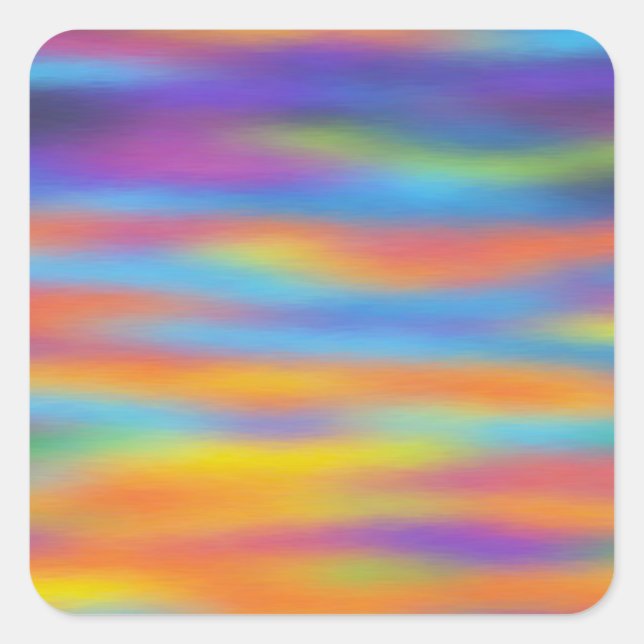 Abstrakte Wüste Sunset Sky Artwork Quadratischer Aufkleber (Vorderseite)