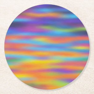Abstrakte Wüsten-Sonnenuntergangs-Himmel-Kunst Runder Pappuntersetzer