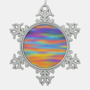 Abstrakte Wüsten-Sonnenuntergangs-Himmel-Kunst Schneeflocken Zinn-Ornament