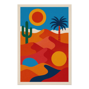 Abstrakte Wüstenlandschaft Poster