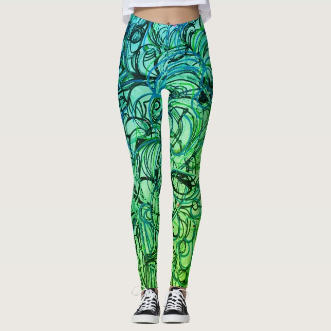 Abstrakte Yoga-Hosen Leggings (Vorderseite)