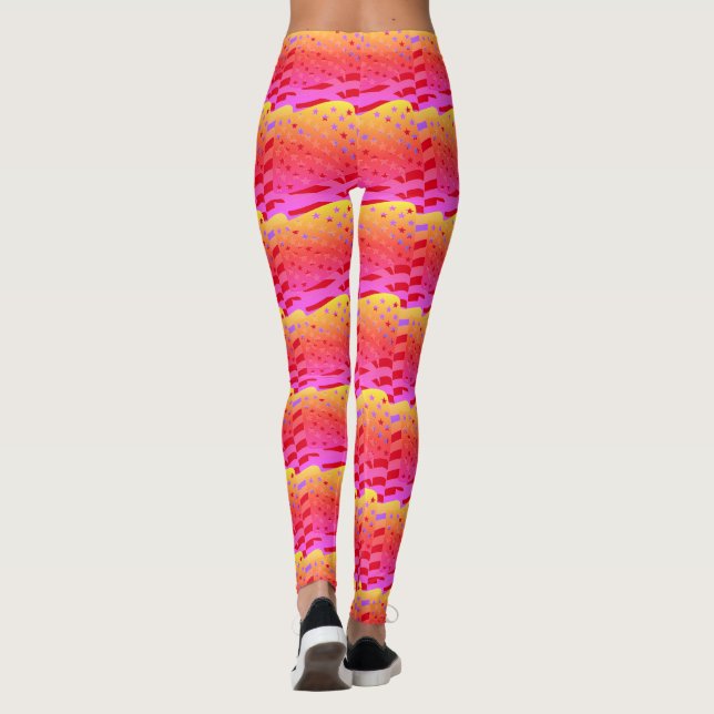 Abstrakte Yoga Lady Leggings (Rückseite)