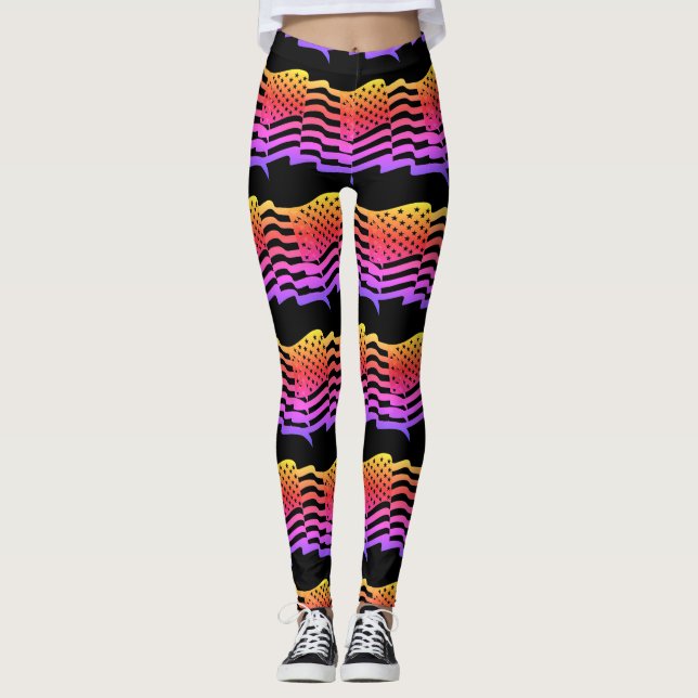 Abstrakte Yoga Lady Leggings (Vorderseite)