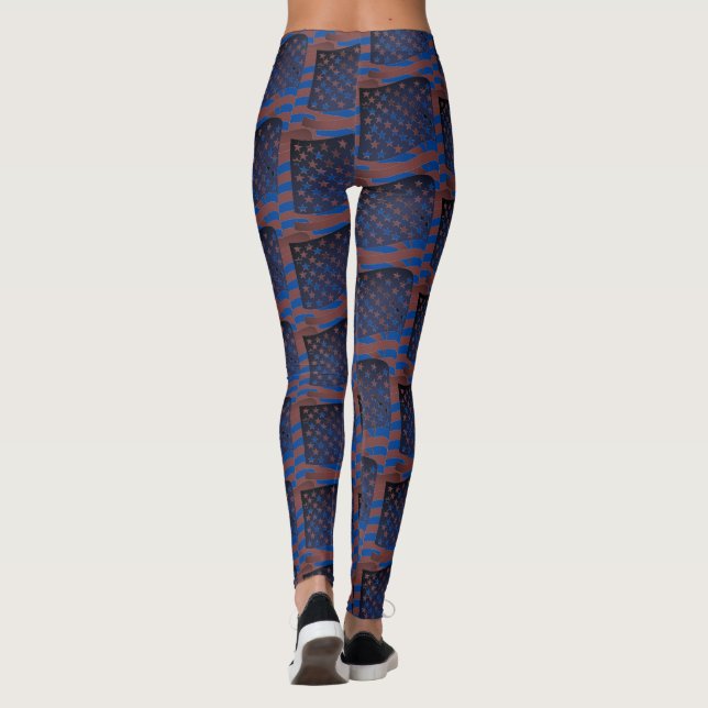 Abstrakte Yoga Lady Leggings (Rückseite)