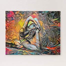 Abstrakte Yoga-Pose | Herausforderung Hard Jig Puzzle