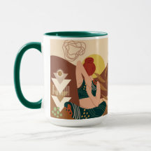 Abstrakte Yoga Pose Kaffee Tasse