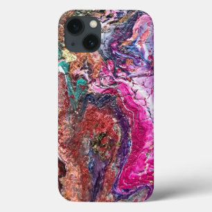 Abstrakte zauberhafte Blume Rosa, goldblau Case-Mate iPhone Hülle