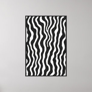 Abstrakte Zebra-Leinwände in Schwarz und Weiß Leinwanddruck