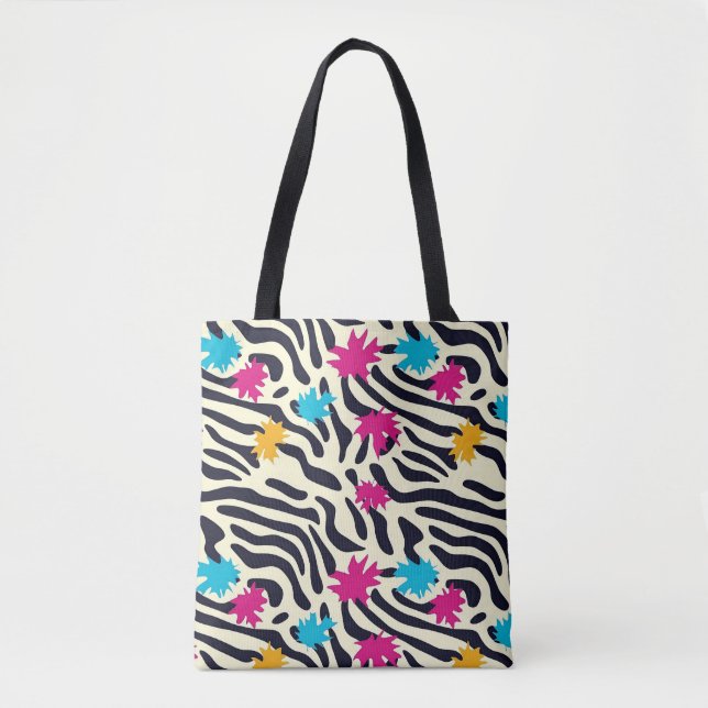 Abstrakte Zebra-Streifen mit Leaf Paint Splash (Vorderseite)