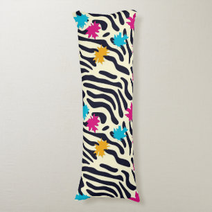 Abstrakte Zebra-Streifen mit Leaf Paint Splash Seitenschläferkissen