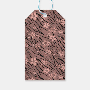 Abstrakte Zebra-Tigerleder blühende Blume Geschenkanhänger