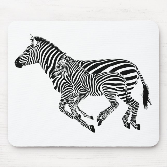 Abstrakte Zebras Mutter und Kind Mousepad (Vorne)