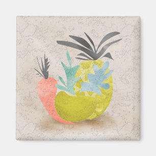 Abstrakte Zeichentrickkarotten Ananas Früchte Esse Magnet