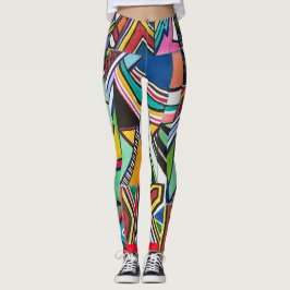 Abstrakte zeichnende Mehrfarbencollage Leggings