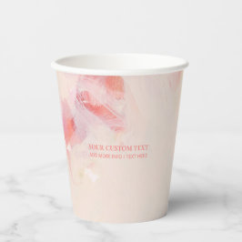 Abstrakte Zeichnung von Rosa und Korallen Pappbecher
