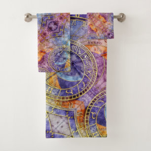 Abstrakte Zeitastrologie Badhandtuch Set