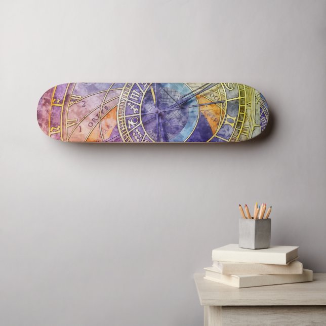 Abstrakte Zeitastrologie Skateboard (Wandkunst (Horz))
