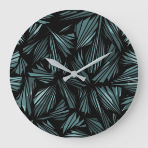 Abstrakte zerbrochene Glas Blau Muster Große Uhr