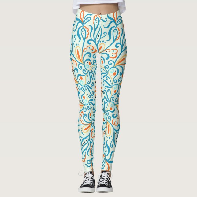 Abstrakte Ziermuster-Keramik Leggings (Vorderseite)