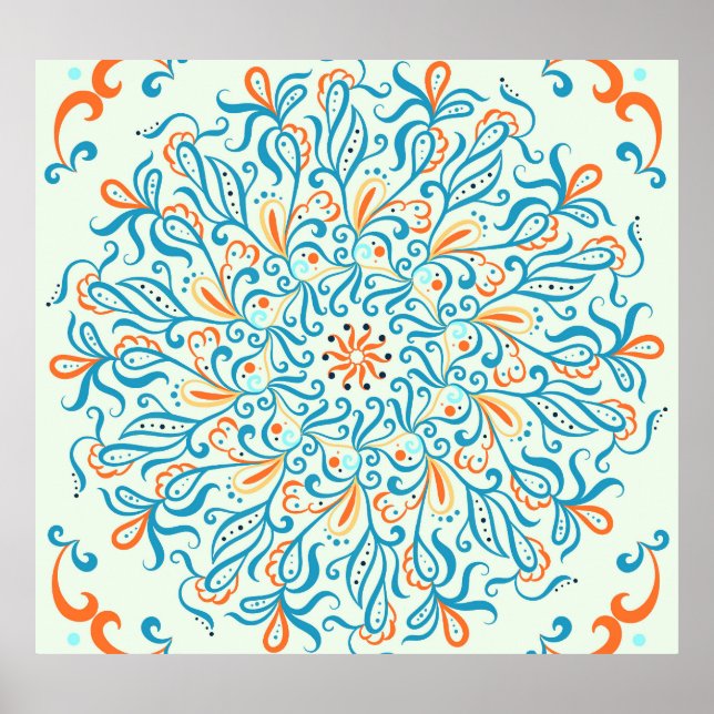 Abstrakte Ziermuster-Keramik Poster (Vorne)