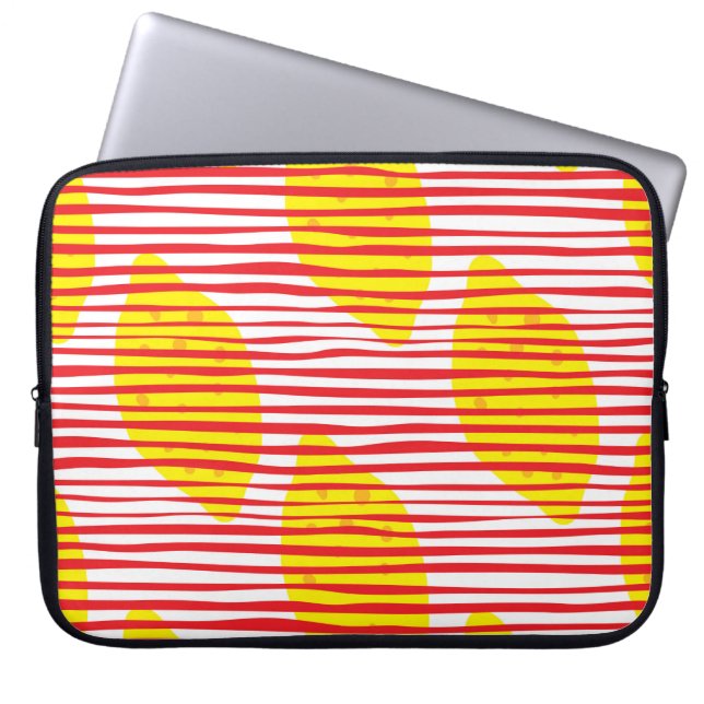 Abstrakte Zitrone mit nahtlosem Blatt. Hand dr Laptopschutzhülle (Vorderseite)