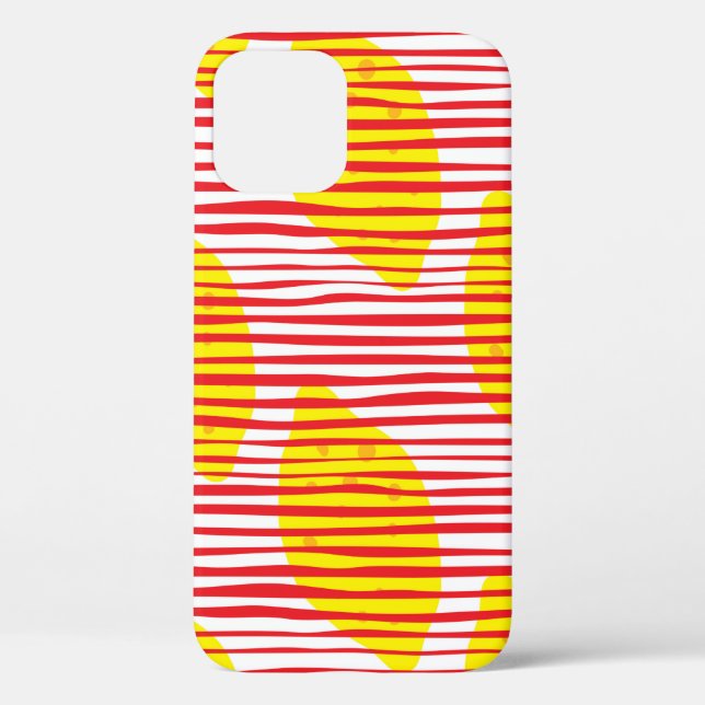Abstrakte Zitrone mit nahtlosem Blatt-Muster. Hand Case-Mate iPhone Hülle (Rückseite)