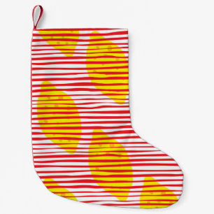 Abstrakte Zitrone mit nahtlosem Blatt-Muster. Hand Kleiner Weihnachtsstrumpf