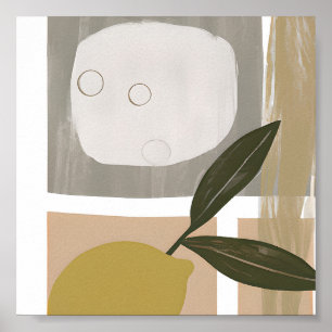 Abstrakte Zitronen-Minimalist-Kunst Poster