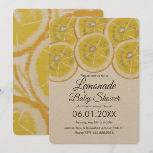 Abstrakte Zitronen-Zitrus-Limonade-Baby-Party-Einl Einladung