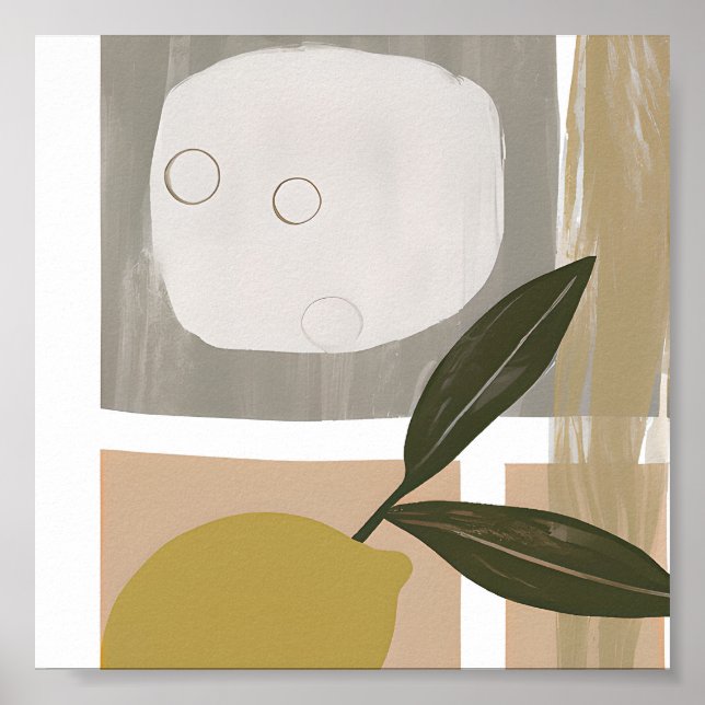 Abstrakte Zitronenminimalistin Poster (Vorne)