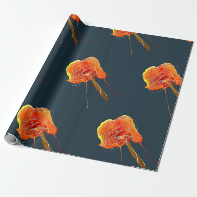 Abstrakte zitterne Blume Moderne Kunst Geschenkpapier (Ungerollt)