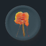 Abstrakte zitterne Blume Moderne Kunst Pappteller<br><div class="desc">Abstraktes Kunstdesign mit einer Blume für Blumendesign. Einfach und modern. Farbenfrohe einzigartige Kunst modernen Stil rot und marineblau Thema.</div>