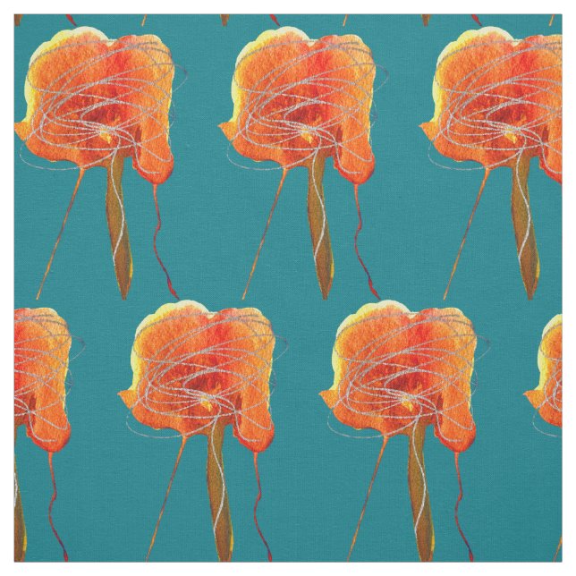 Abstrakte zitterne Blume Moderne Kunst Stoff (Muster)