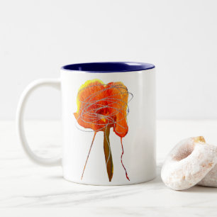 Abstrakte zitterne Blume Moderne Kunst Zweifarbige Tasse