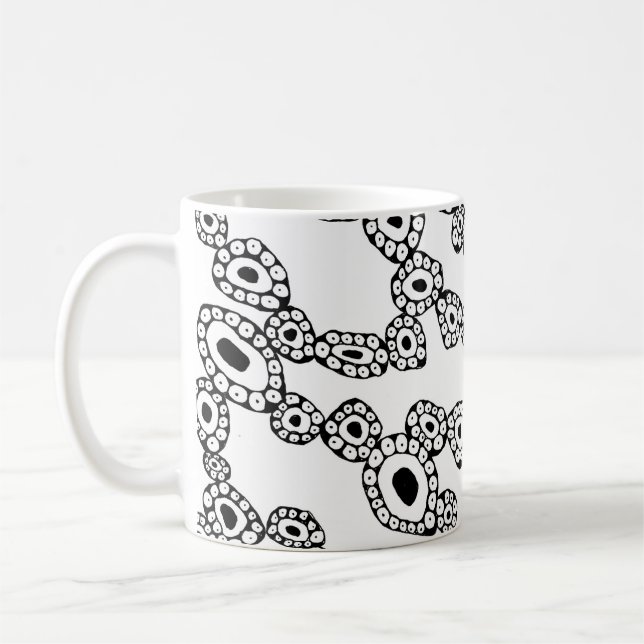 Abstrakte Zufällige Kreisblob-Formen Kaffeetasse (Links)