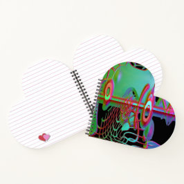 Abstrakte Zusammengehörigkeit Herzdesign Notebook Notizbuch