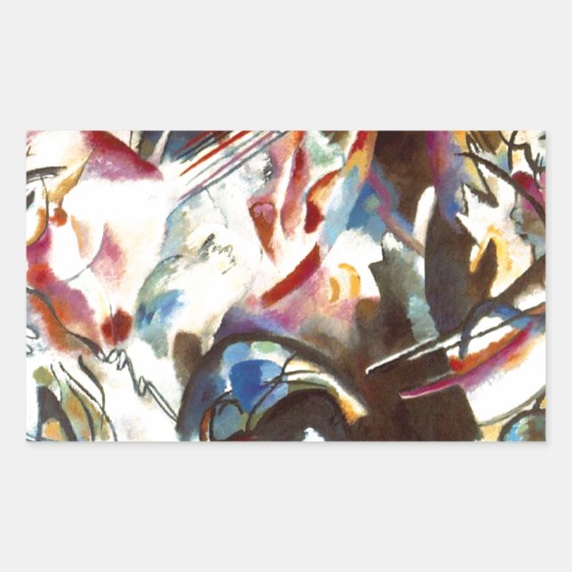 Abstrakte Zusammensetzung Kandinsky VI Rechteckiger Aufkleber (Vorderseite)