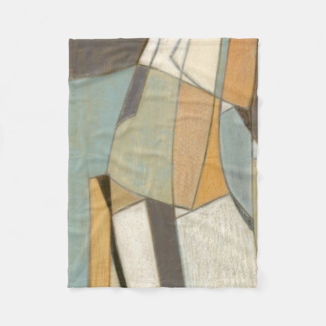Abstrakte Zusammensetzung mit gedämpften Farben Fleecedecke (Vorderseite)