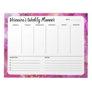 Abstrakten Wochen rosa Marmor, um Notepad aufzulis Notizblock